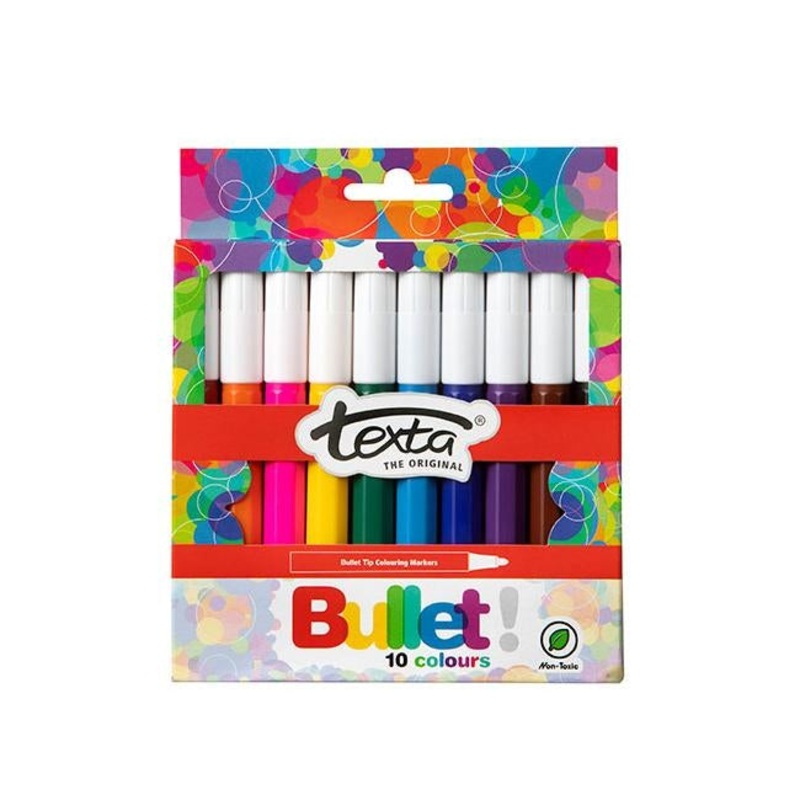 Texta bullet tip colouring marker wallet 10