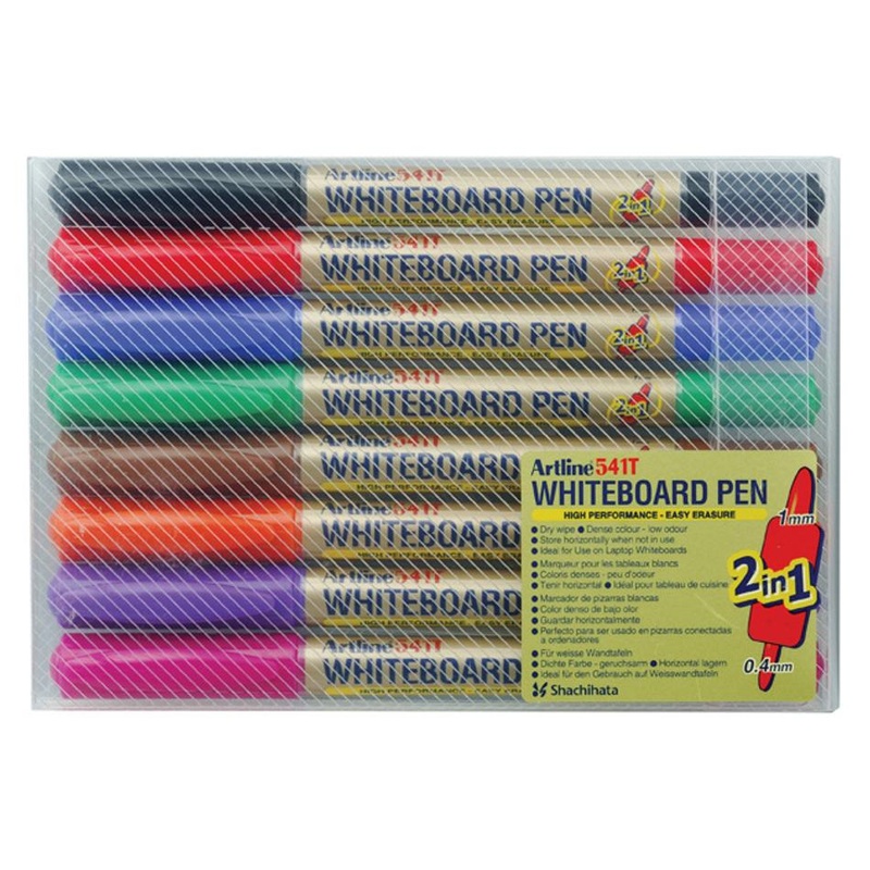 Artline 541T Whiteboard Marker Fine Dual Nib Astd Wallet 8 154148