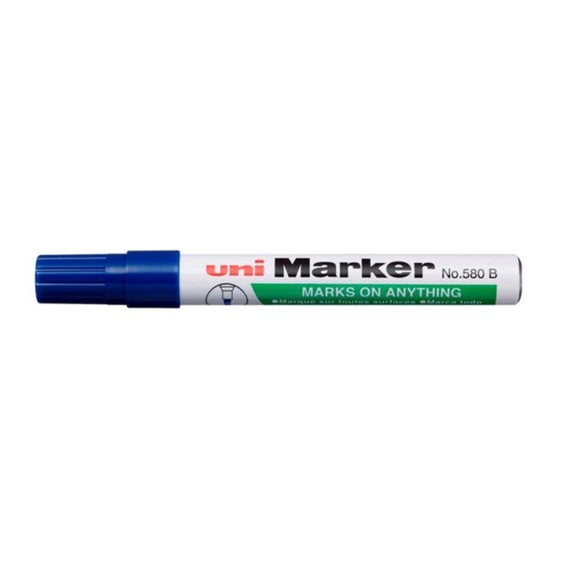 Uni Permanent Chisel Tip Marker Blue 580