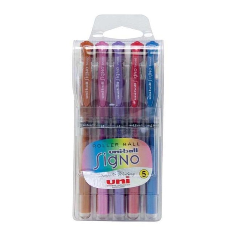 Uni-ball Signo Broad 1.0mm Hangsell Capped Pack 5 Asstd UM-153