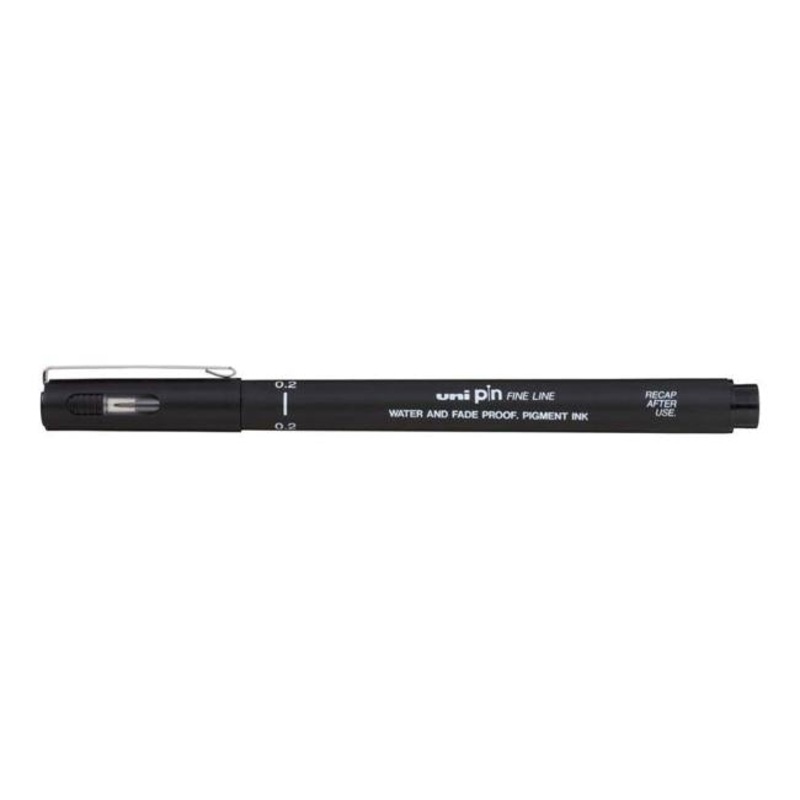 Uni Pin Fineline Permanent 0.2mm Black 02-200