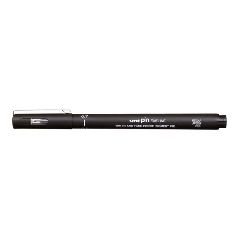 Uni Pin Fineline Permanent 0.7mm Black 07-200