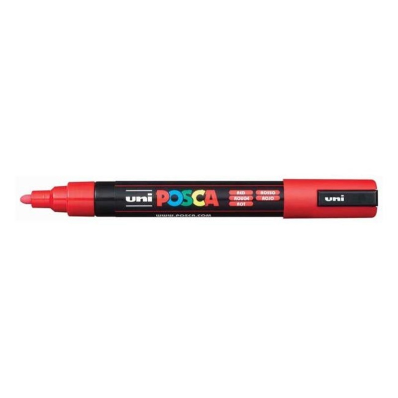 Uni Posca Marker 1.8-2.5mm Med Bullet Red PC-5M