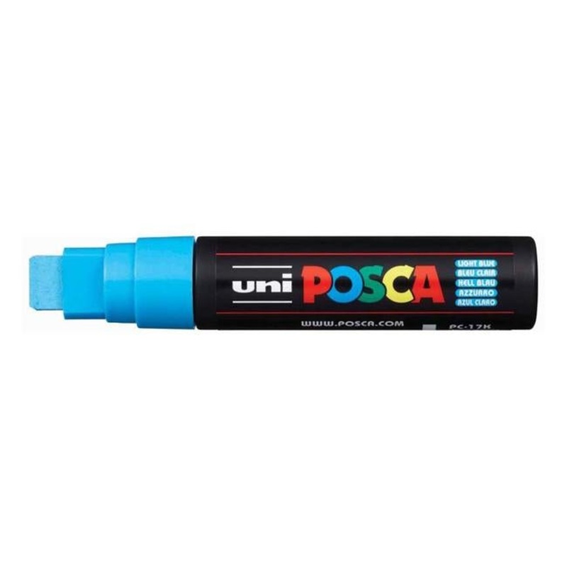 Uni Posca Marker 15.0mm Extra-Broad Chisel Light Blue PC-17K