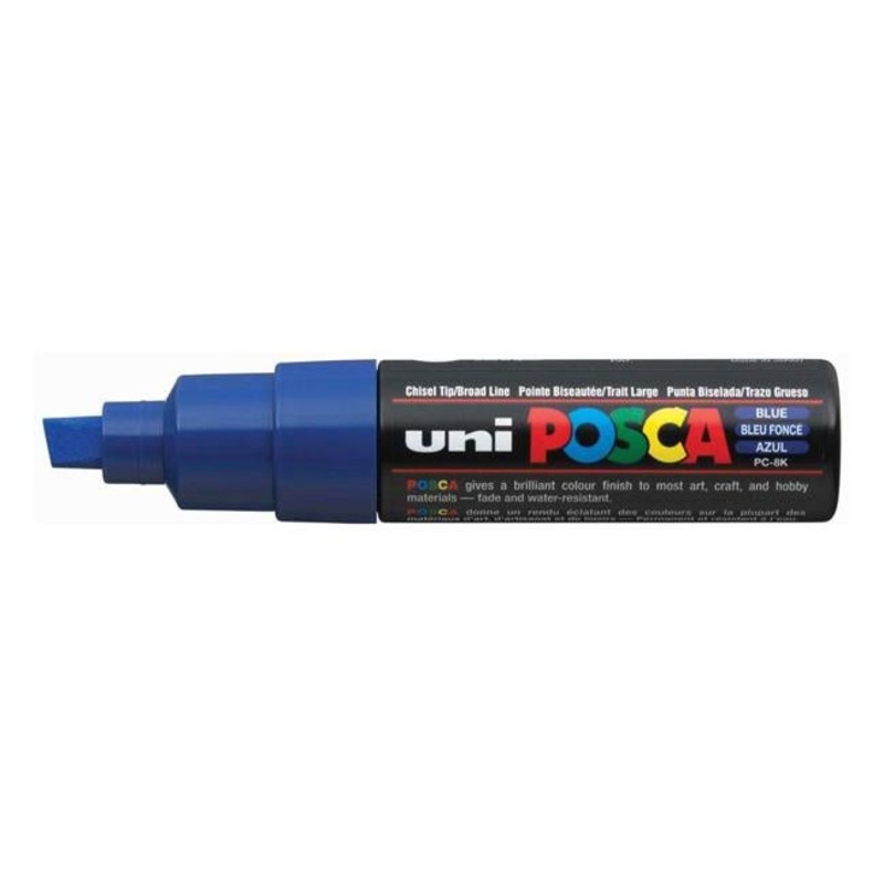Uni Posca Marker 8.0mm Bold Chisel Blue PC-8K