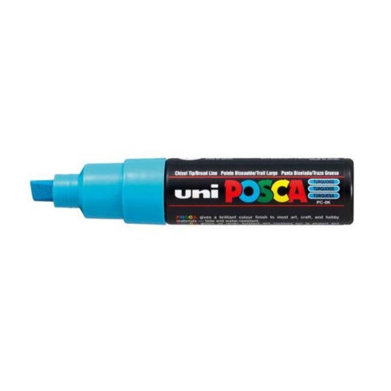 Uni Posca Marker 8.0mm Bold Chisel Turquoise PC-8K