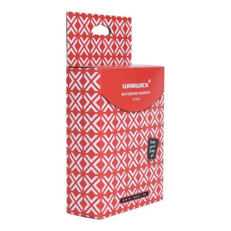 Warwick Whiteboard Marker Red Bullet Tip Box 12