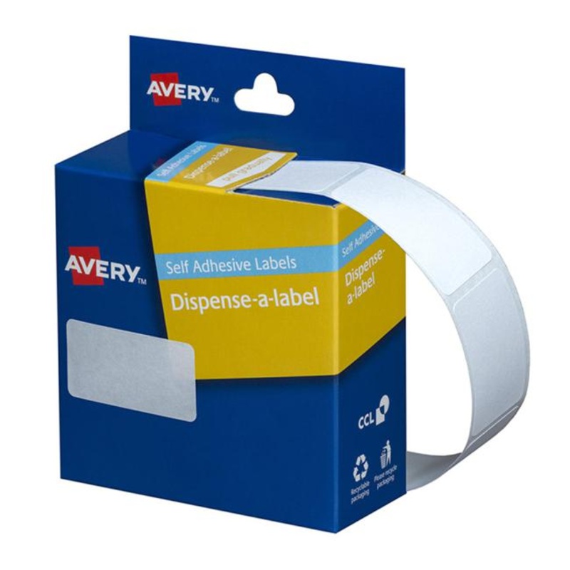 Avery Label Dispenser Dmr2438w 24x38mm White 380 Pack
