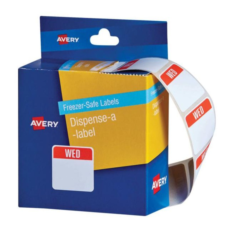 Avery Label Dispenser Wednsday Freezer Safe 2424 100 Pk