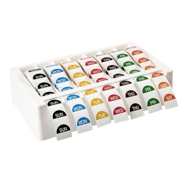 Avery Label Dispenser Day Kit White Weekday 24mm Round