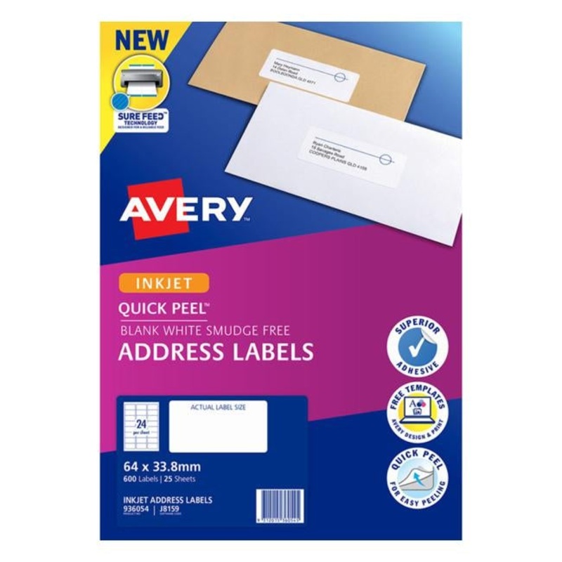 Avery Label J8159-25 Inkjet 25 Sheets