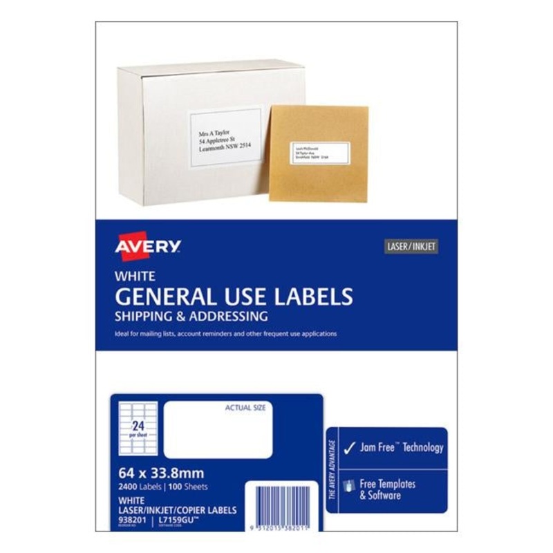 Avery Label L7159 General Use 6433.8mm 100 Sheets