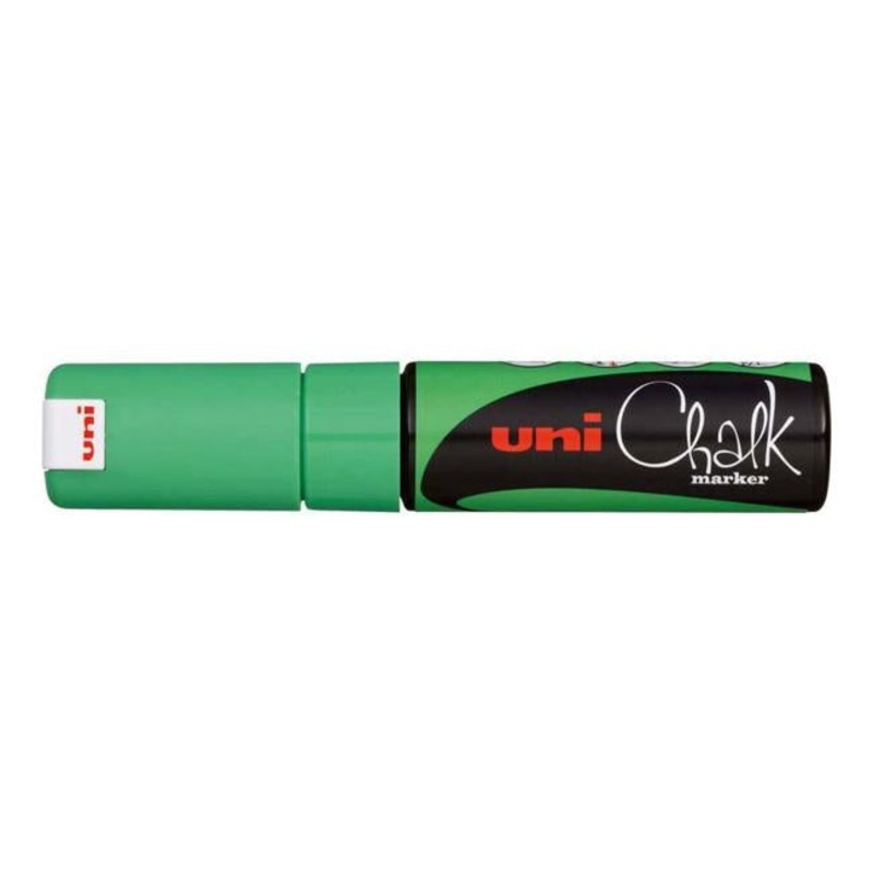 Uni Chalk Marker 8.0mm Chisel Tip Fluoro Green PWE-8K