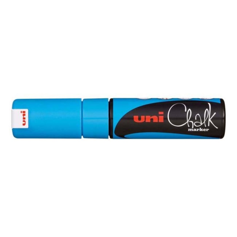 Uni Chalk Marker 8.0mm Chisel Tip Light Blue PWE-8K