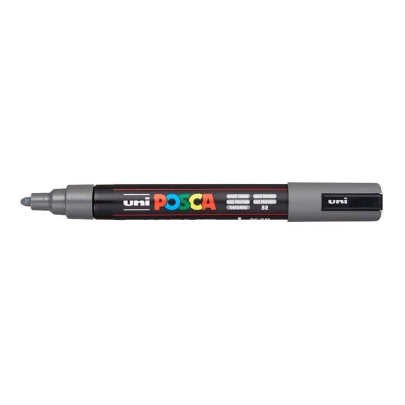 Uni Posca Marker 1.8-2.5mm Med Bullet Deep Grey PC-5M