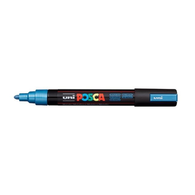 Uni Posca Marker 1.8-2.5mm Med Bullet Metallic Blue PC-5M