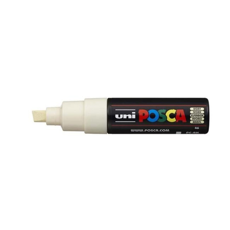 Uni Posca Marker 8.0mm Bold Chisel Ivory PC-8K