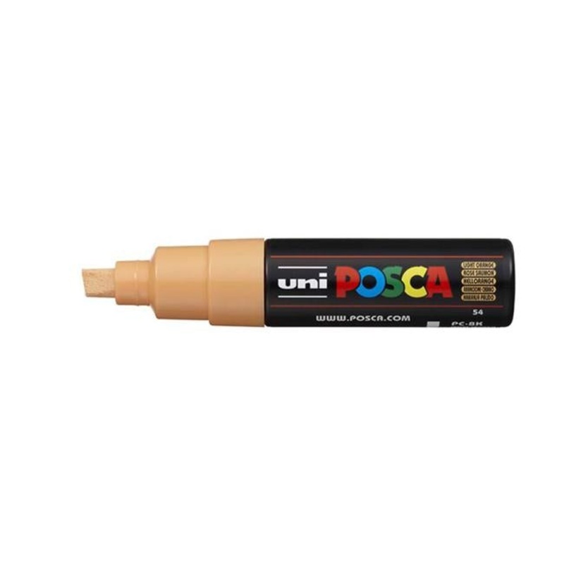 Uni Posca Marker 8.0mm Bold Chisel Light Orange PC-8K