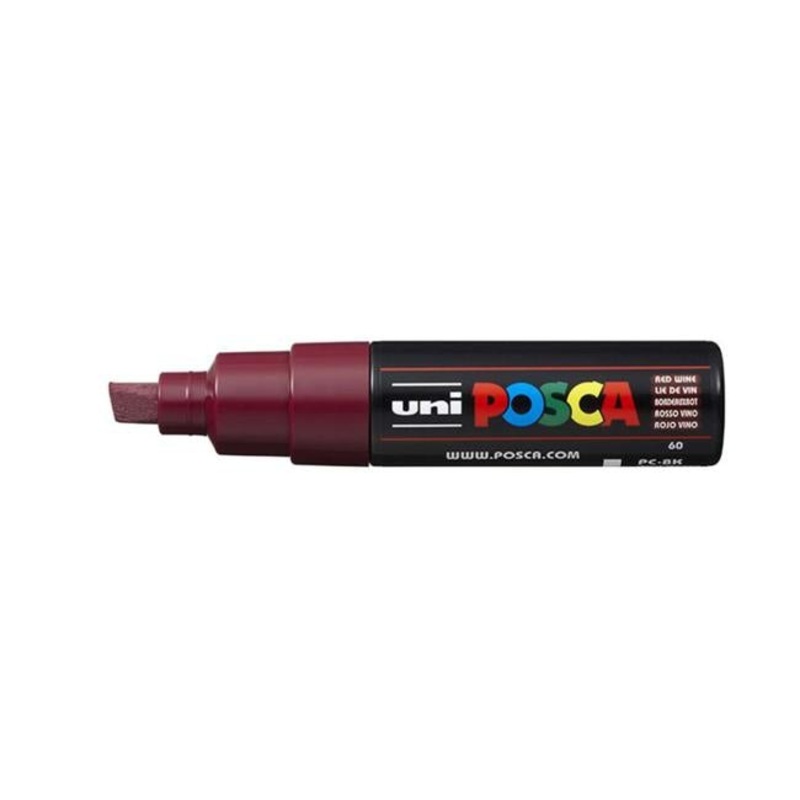 Uni Posca Marker 8.0mm Bold Chisel Red Wine PC-8K