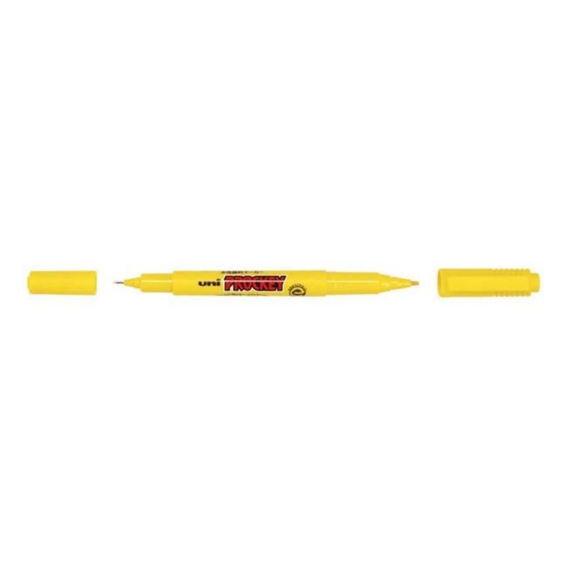 Uni Prockey Marker Dual Tip 0.4/0.9mm Yellow PM-120