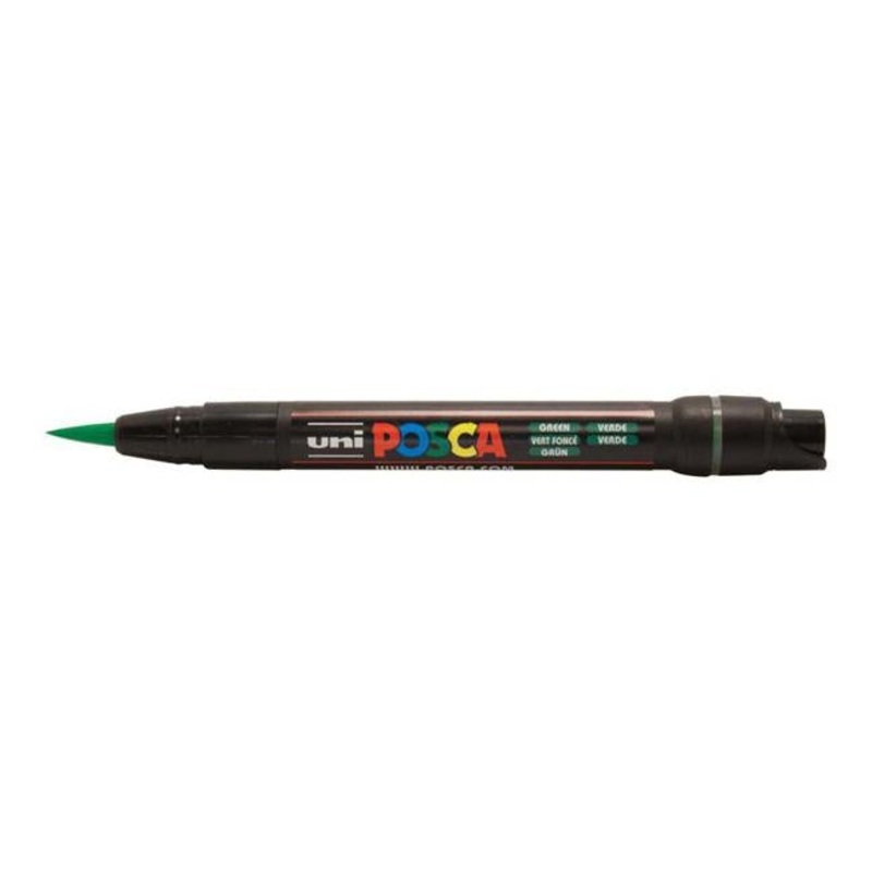 Uni Posca Marker 0.1-10.0mm Brush Tip Green PCF-350