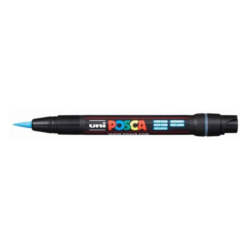 Uni Posca Marker 0.1-10.0mm Brush Tip Light Blue PCF-350