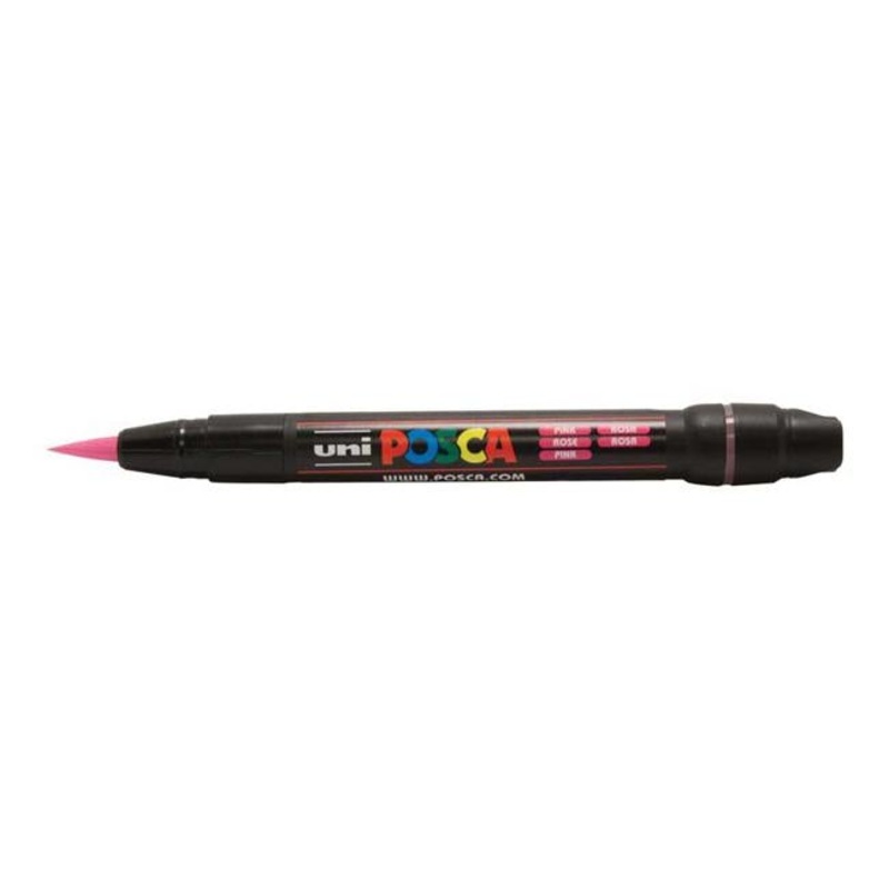Uni Posca Marker 0.1-10.0mm Brush Tip Pink PCF-350