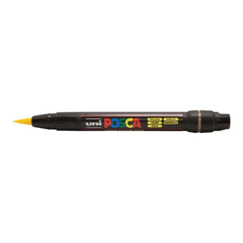 Uni Posca Marker 0.1-10.0mm Brush Tip Yellow PCF-350