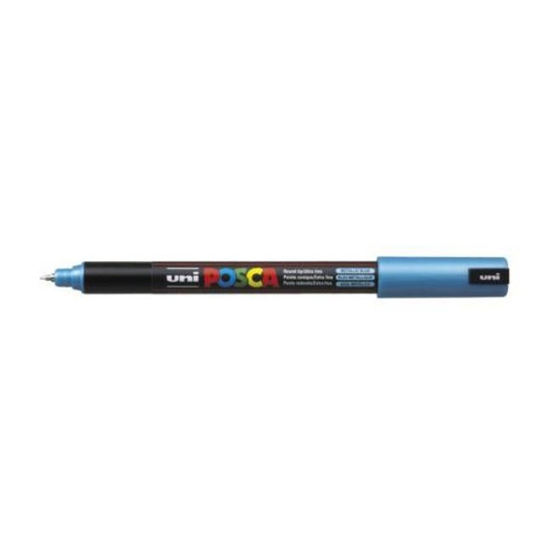 Uni Posca Marker 0.7mm Ultra-Fine Pin Tip Met Blue PC-1MR