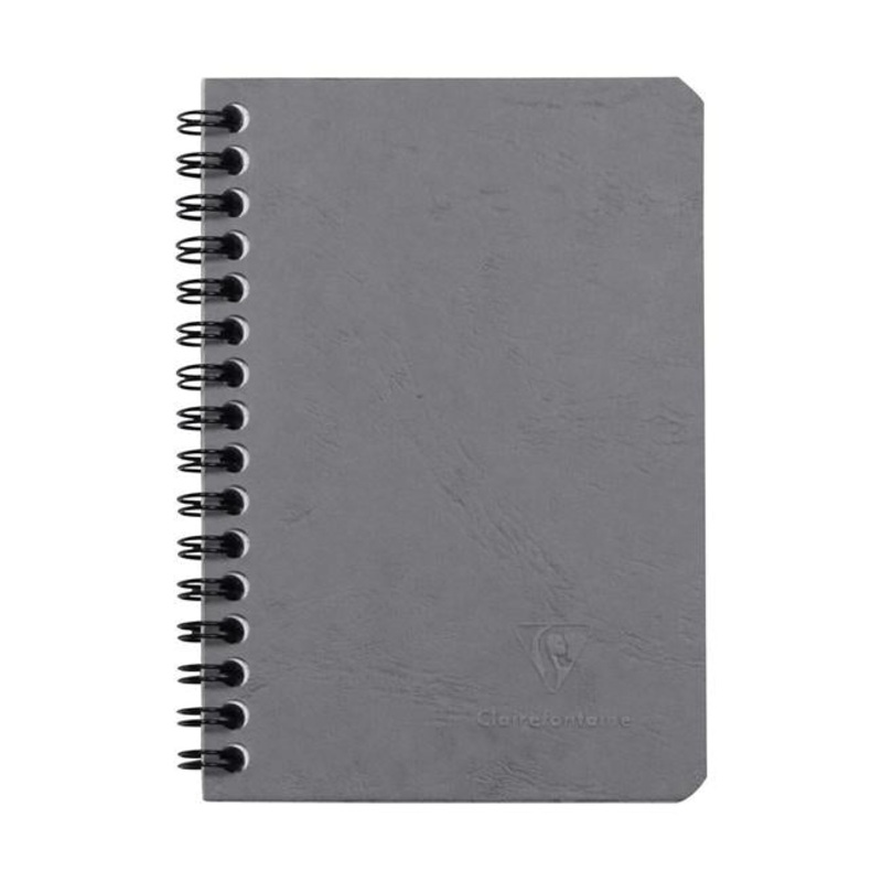 Age Bag Spiral Notebook Pocket Lined Grey
