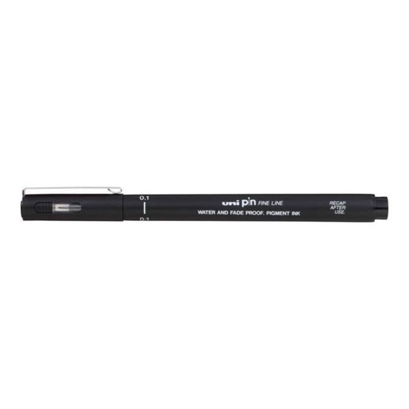 Uni Pin Fineline Permanent 0.1mm Black 01-200