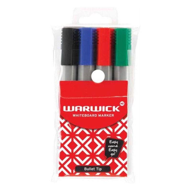 Warwick Whiteboard Marker Bullet Tip 4 Wallet