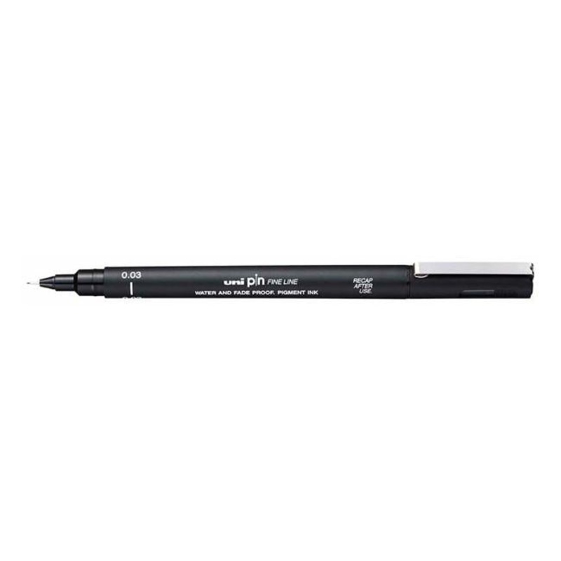 Uni Pin Fineline Permanent 0.03mm Black 003-200