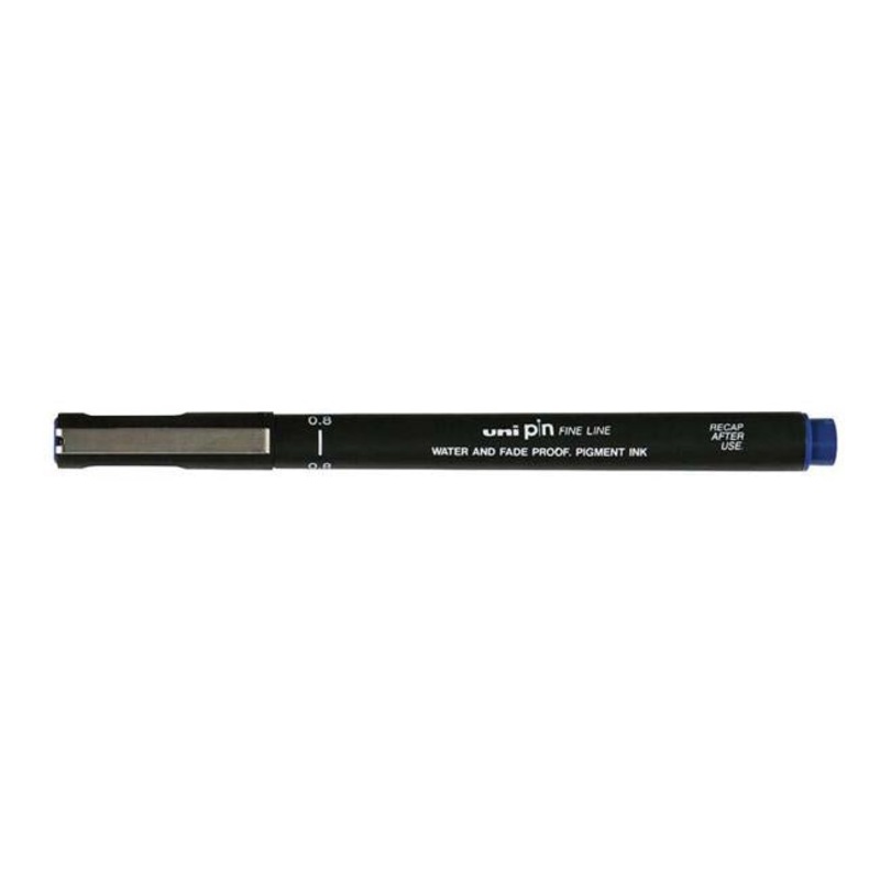 Uni Pin Fineline Permanent 0.8mm Blue 08-200