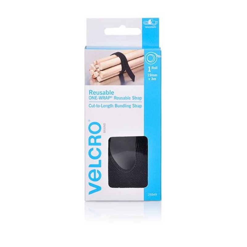 Velcro brand one-wrap reusable wrap 19mm x 3m black