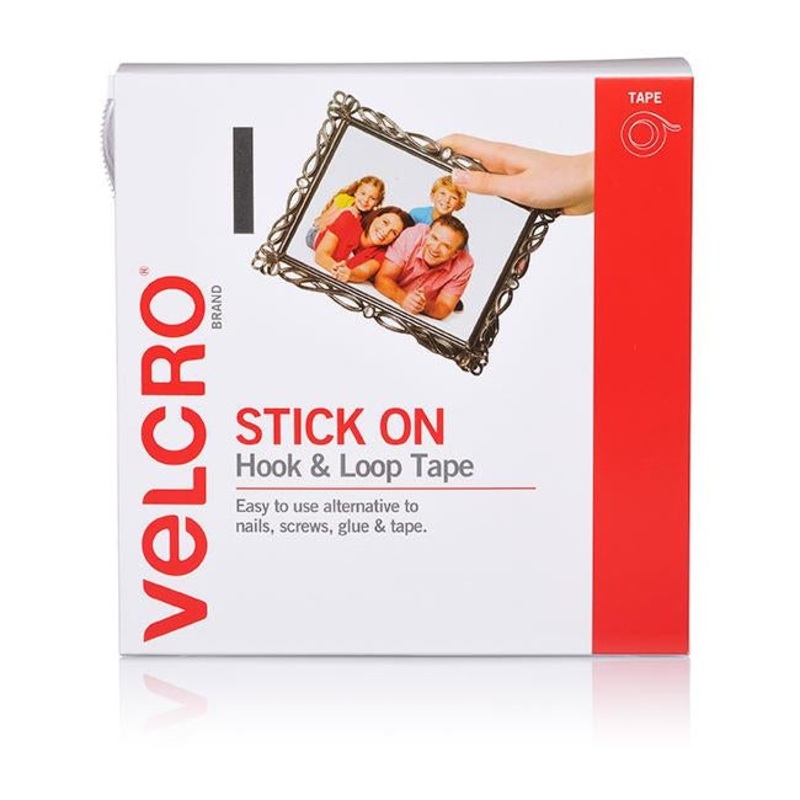 Velcro brand stick on hook & loop tape 20mm x 5m white
