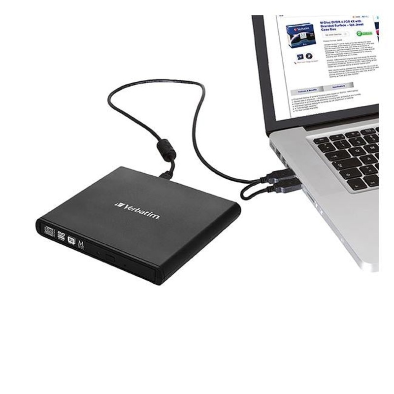 Verbatim external slimline mobile cd/dv black
