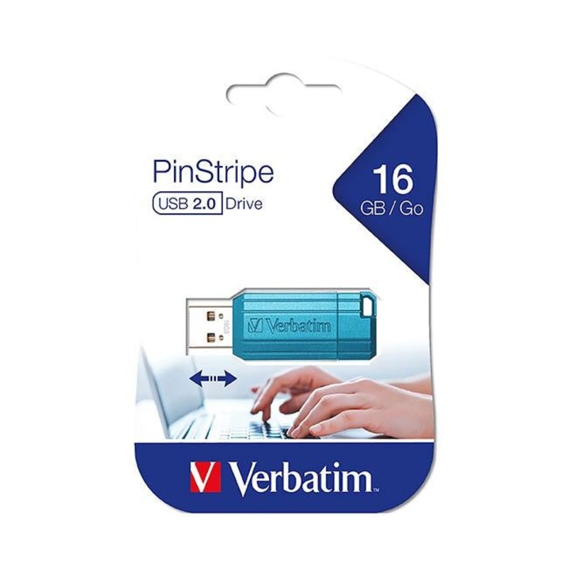 Verbatim store'n'go pinstripe usb drive 16gb blue