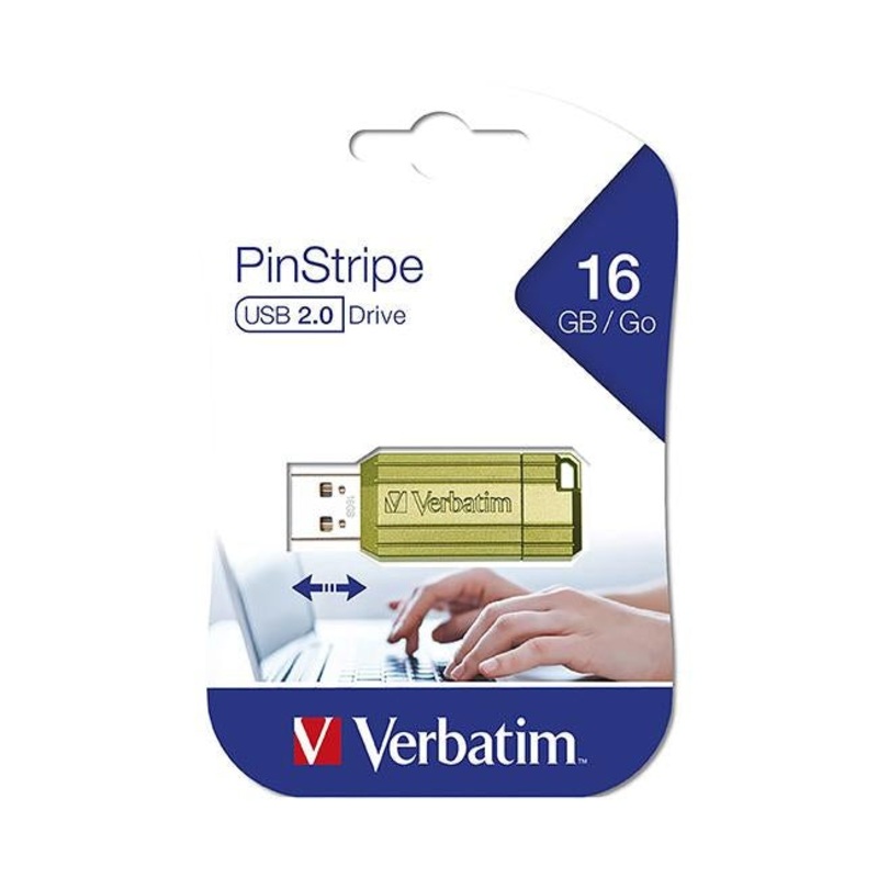 Verbatim store'n'go pinstripe usb drive 16gb green