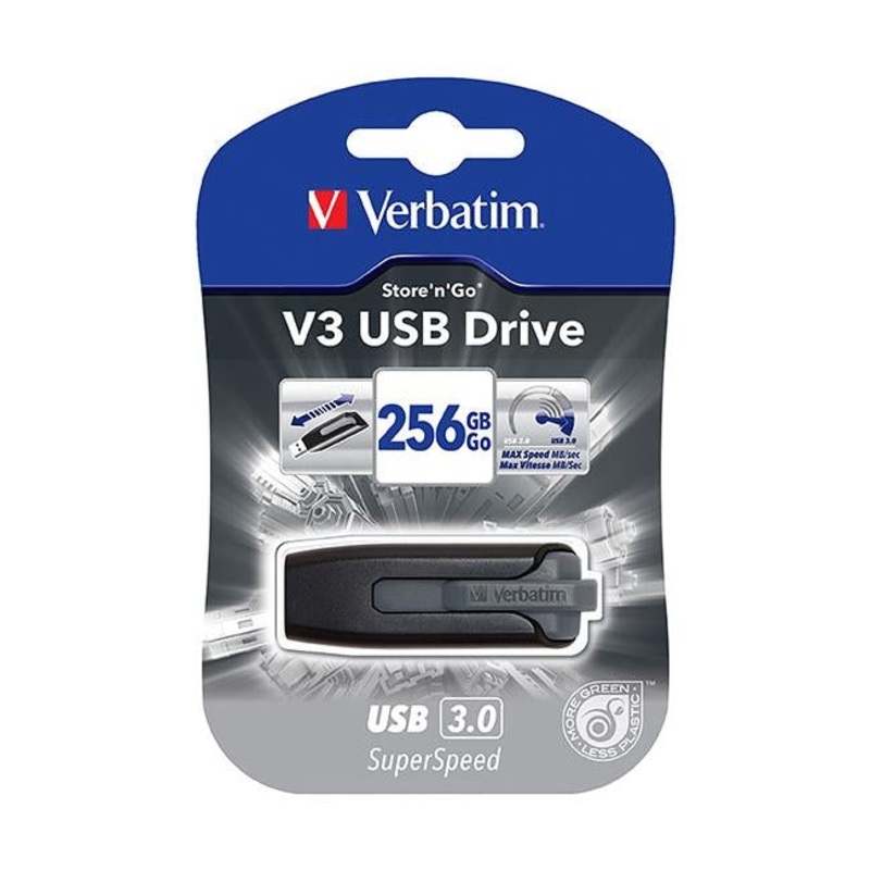 Verbatim usb 3.0 hard drive store and go 256gb grey