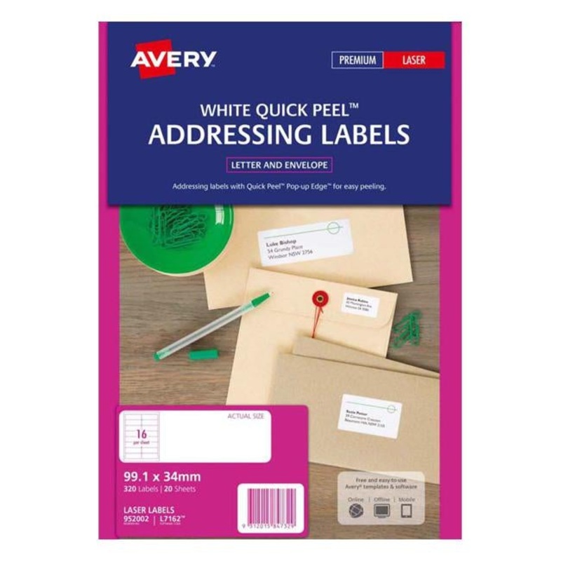 Avery Label L7162-20 Laser 16up 20 Sheets