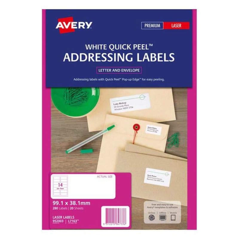 Avery Label L7163-20 Laser 14up 20 Sheets