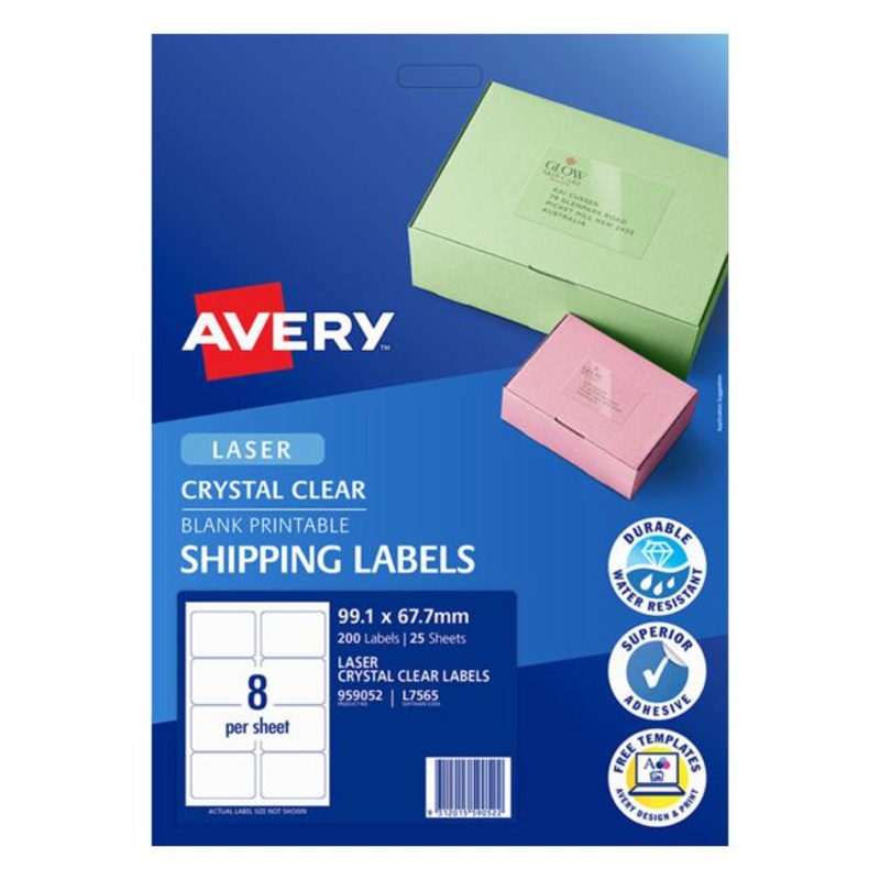Avery Label L7565-25 Clear 25 Sheets