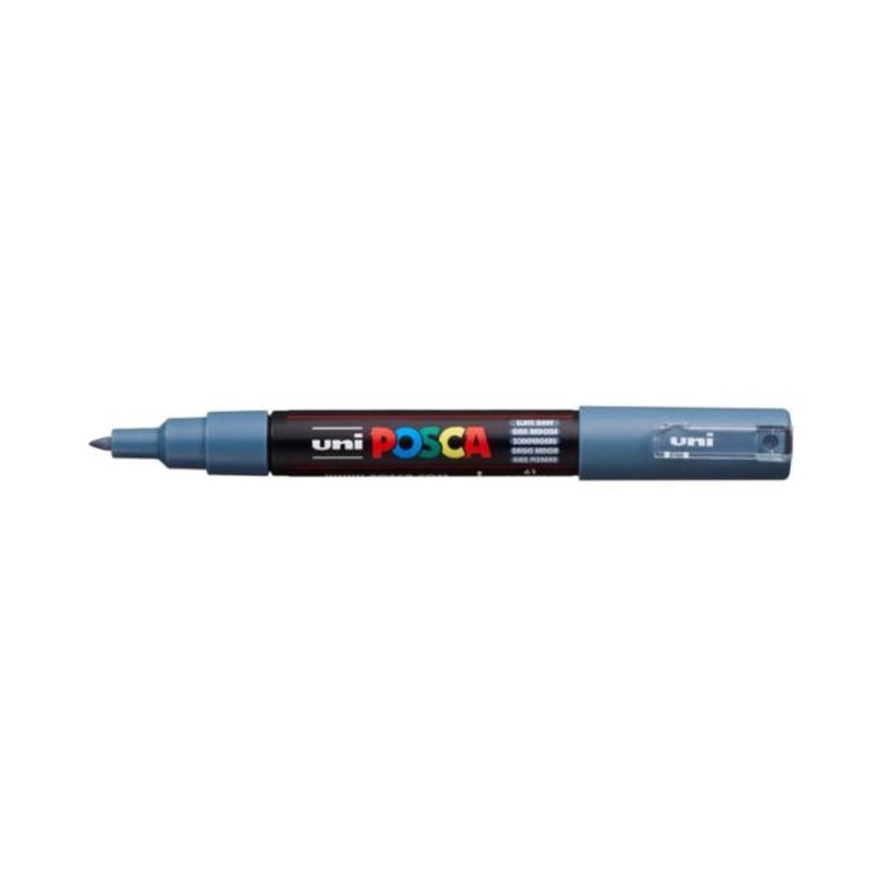 Uni Posca Marker 0.7mm Ultra-Fine Round Tip Slate Grey PC-1M