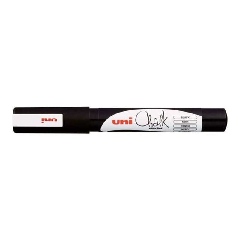Uni Chalk Marker 0.9-1.3mm Bullet Tip Black PWE-3MS