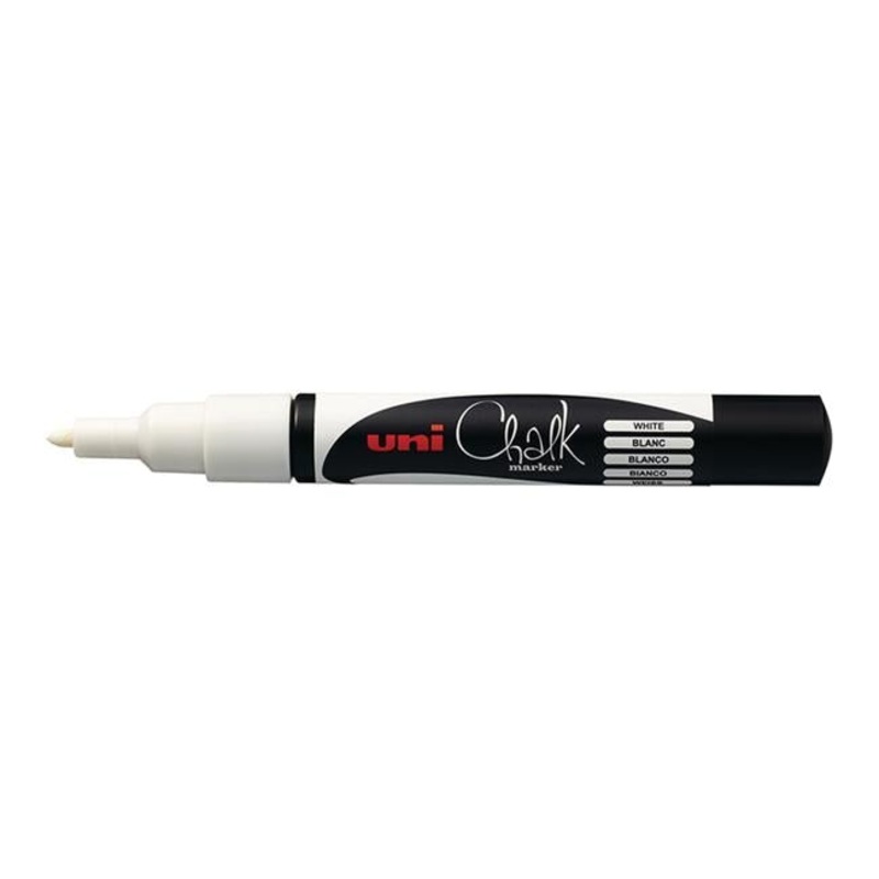 Uni Chalk Marker 0.9-1.3mm Bullet Tip White PWE-3MS