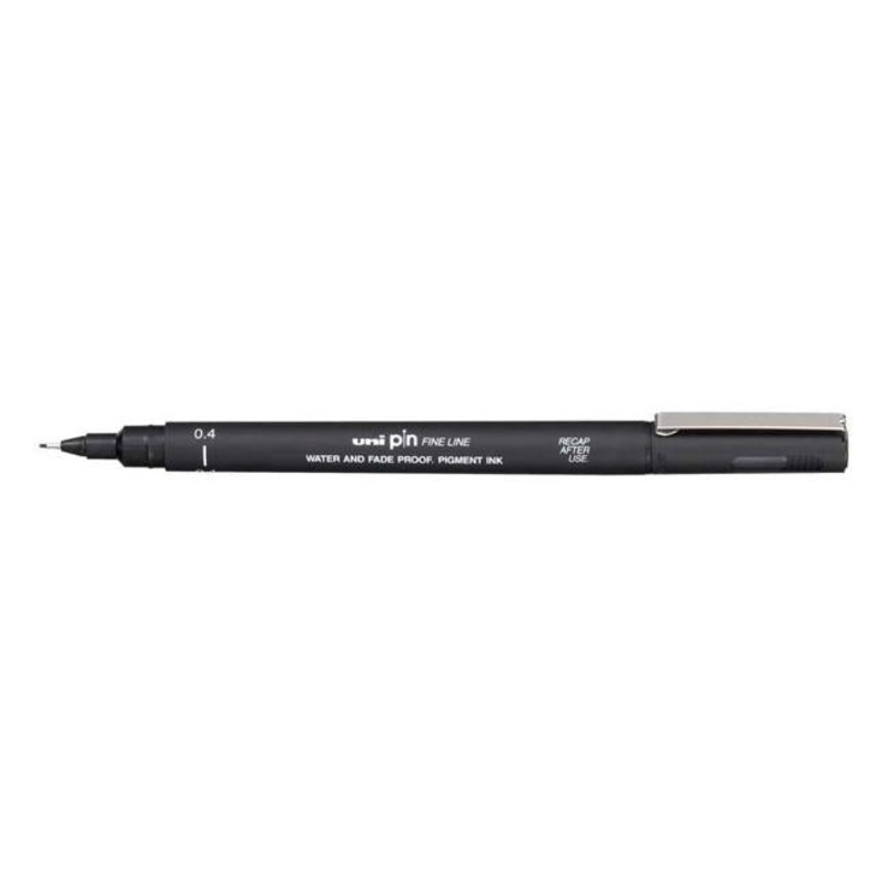 Uni Pin Fineline Permanent 0.4mm Black 04-200