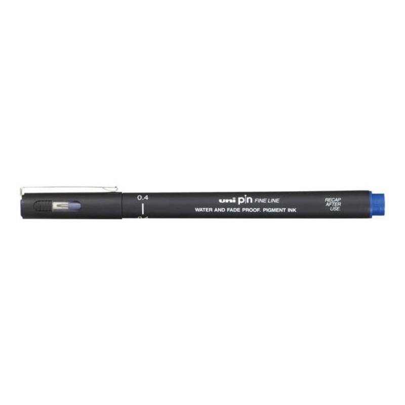 Uni Pin Fineline Permanent 0.4mm Blue 04-200