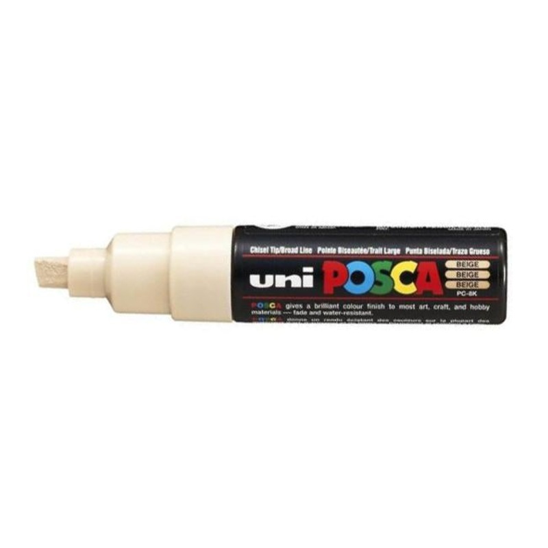 Uni Posca Marker 8.0mm Bold Chisel Beige PC-8K