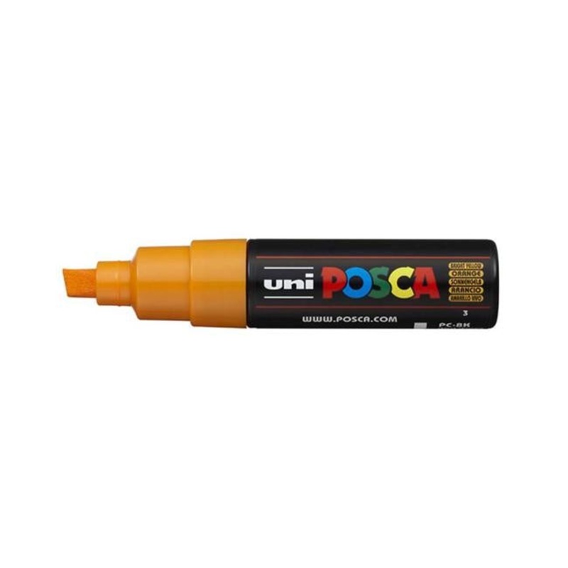 Uni Posca Marker 8.0mm Bold Chisel Bright Yellow PC-8K